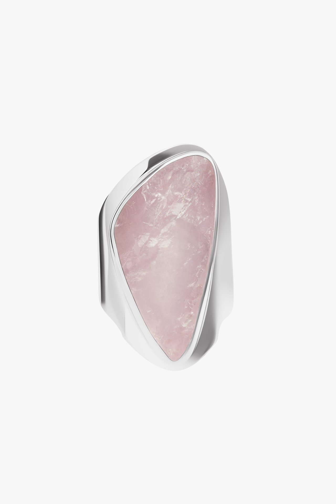 Женский перстень широкий с диким розовым кварцем серебро — купить вмагазине BOHOANN 💍 Современное ювелирное искусство