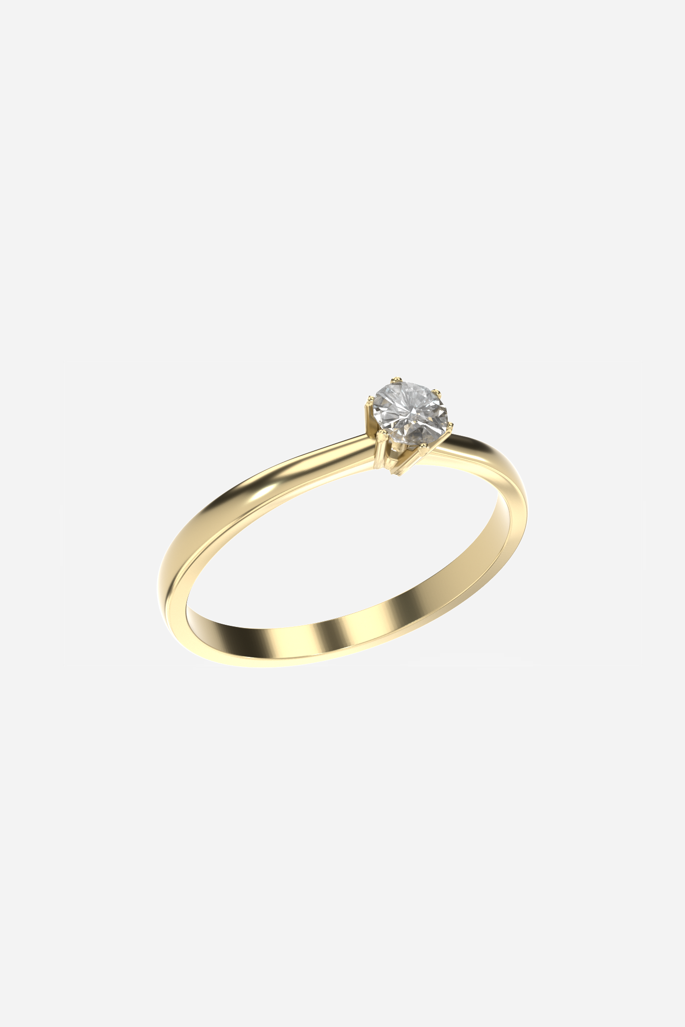 Обручальное кольцо с бриллиантом из желтого золота 750-й пробы 💍 купить в  интернет магазине BOHOANN