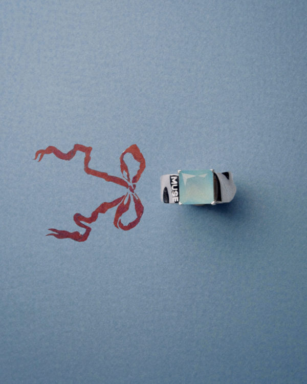 голубой халцедон колцьо серебро