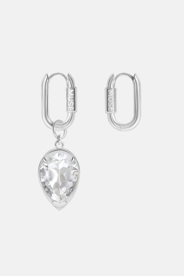 крупные серьги с горным хрусталем