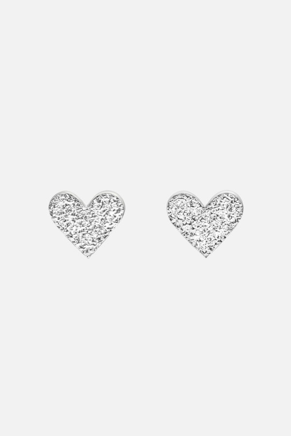 серьги гвоздики сердечки серебро