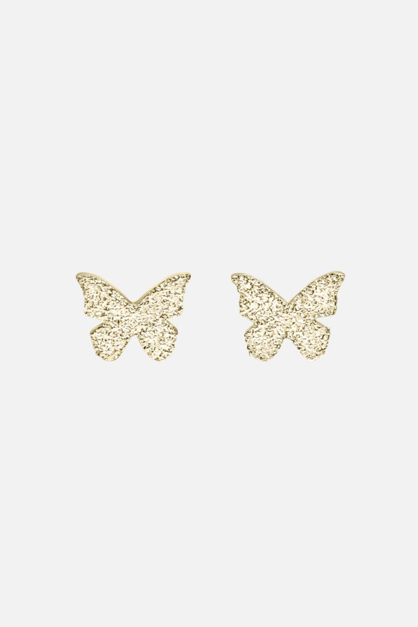 золотые серьги бабочки пусеты